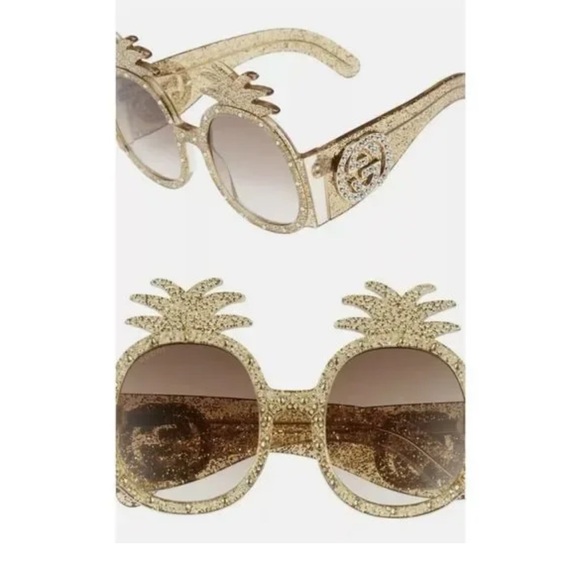53MM Embellished Pineapple Round Sunglasses - Picture 3 of 6
